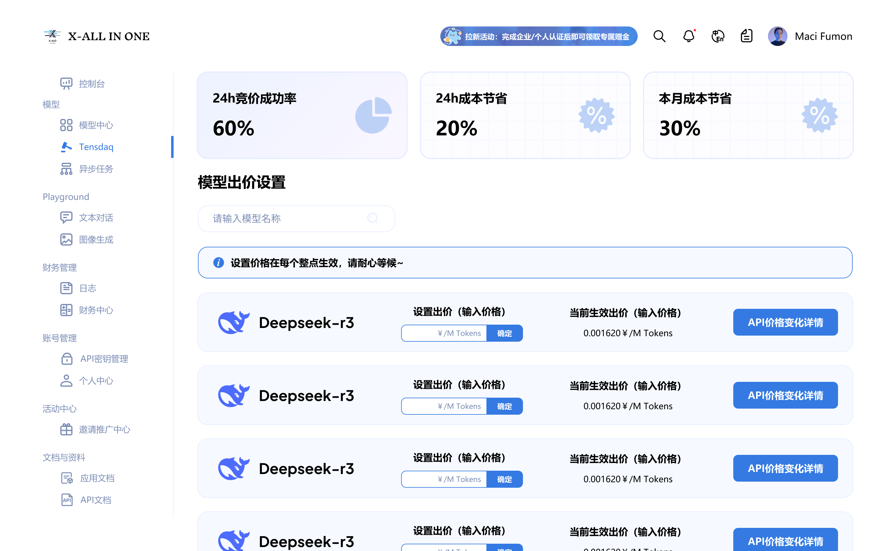 API竞价图表
